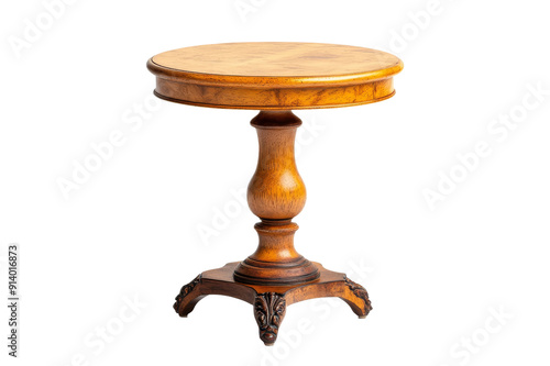 Antique Wooden Round Table with Ornate Legs