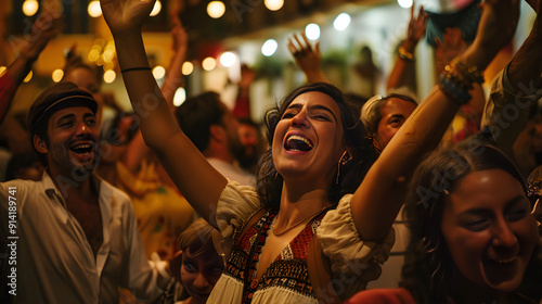 Audience captivated, clapping enthusiastically as singers perform emotional fado music in atmospheric setting.