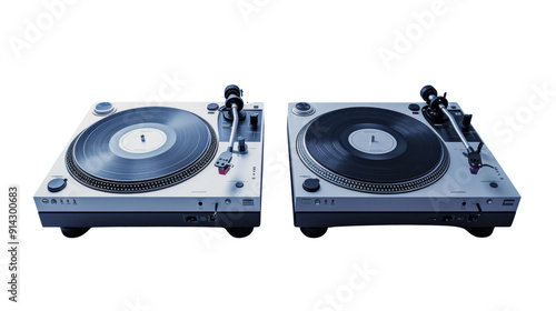 Turntables dj on transparent background