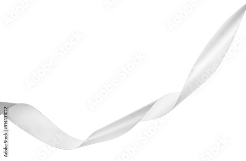  White ribbon isolated on white backgroun