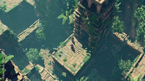 Top-Down Aerial Shot Looking Down at First-Person Game Screenshot