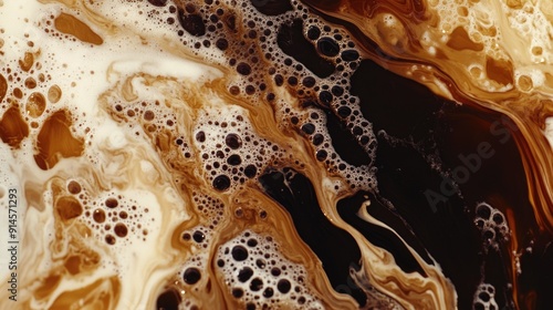 Close-up shot of a mixed liquid solution