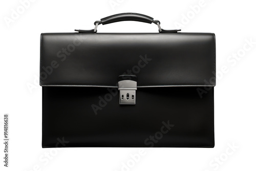 A black briefcase with a silver handle