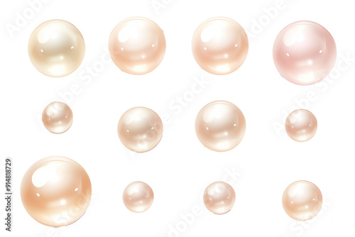 Set of pearl isolated on transparent background