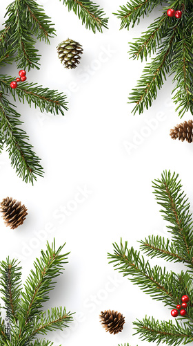 simple frame background for christmas with christmas trees twiggy