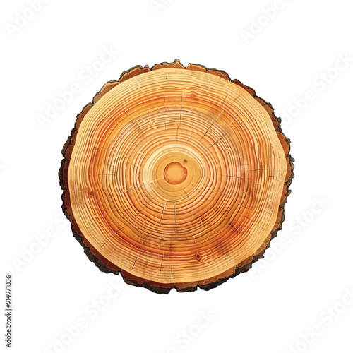 Cross section of tree trunk I Tree ring I wood slices vector