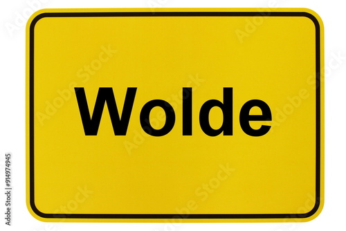 Illustration eines Ortsschildes der Gemeinde Wolde in Mecklenburg-Vorpommern