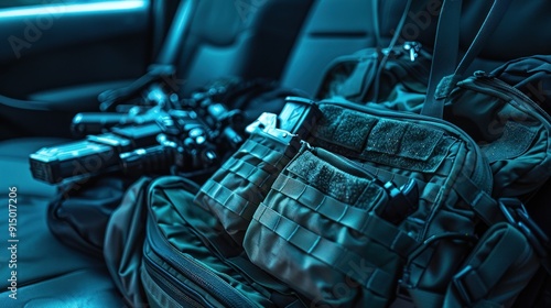 Tactical Gear in Vehicle Seat