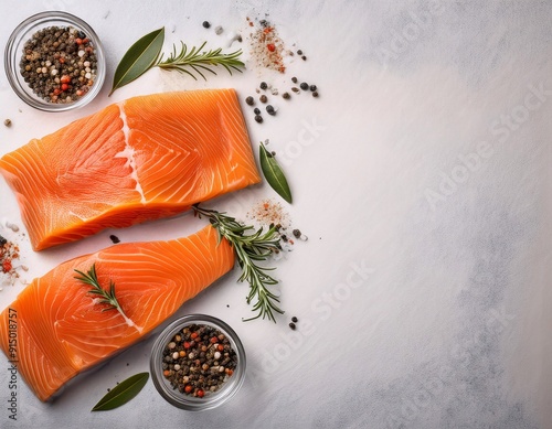 Fresh pieces of salmon meat that are rich in nutrients and protein,generative ai