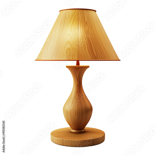 image of wooden table lamp in isolated transparent background, PNG, Ai generated Images