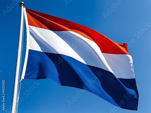 Dutch Flag Waving in the Wind