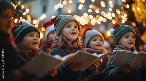 choir children sing Christmas New Year holiday