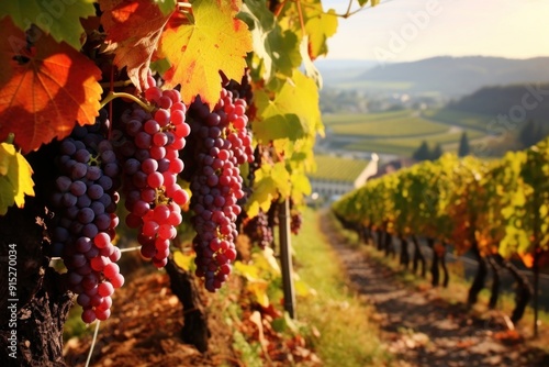 Harvest With Ripe Grapes vineyard outdoors nature.