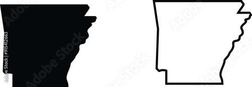 arkansas map isolated on a transparent background