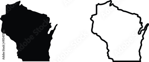 wisconsin map isolated on a transparent background