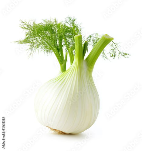 Fresh fennel isolated on white background