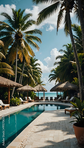 pool in tropical resort