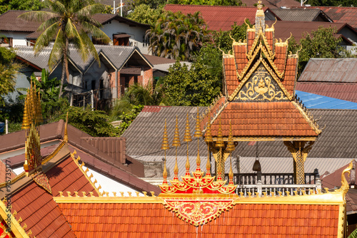 detail of the decoration of an annex of Wat Si Saket features in Vientiane, 