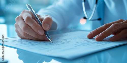 A close-up of a hand holding a medical chart