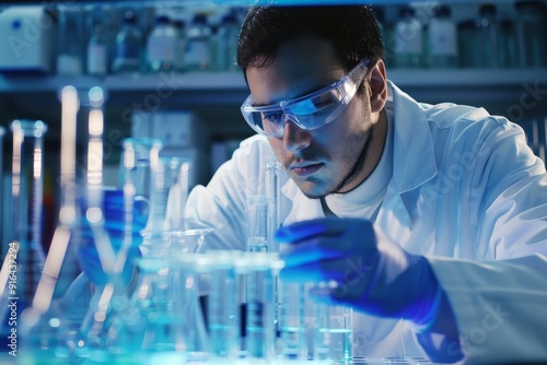 Close-up of lab technician preparing samples for analysis, illustrating meticulous laboratory procedures