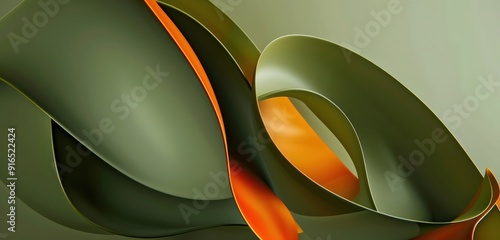 Abstract Background, subdued olive green with pops of bright orange