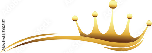 golden crown with wave line