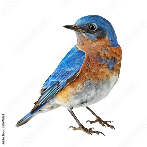 "Vibrant Western Bluebird Showcasing Stunning Colors and Elegant Form Isolated on Transparent Background"