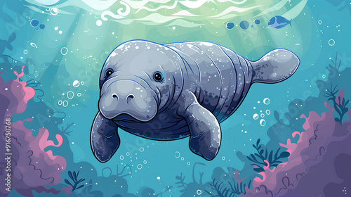 cute manatees animation