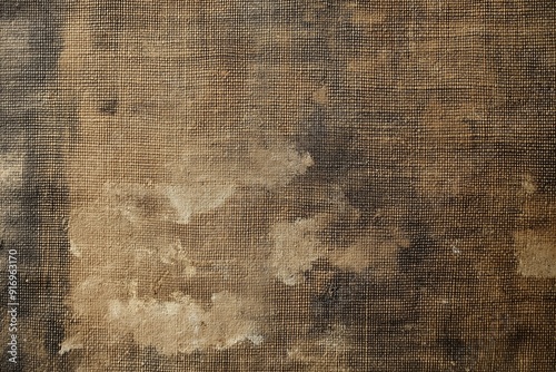 A brown and dirty piece of cloth with a few stains on it. Grunge texture, overlay texture.