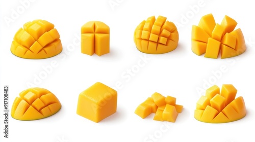 Mango Slices, Different Shapes and Sizes