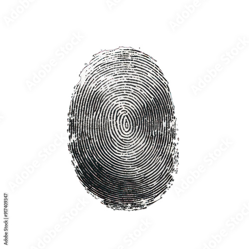 Fingerprint isolated on white created with Generative AI