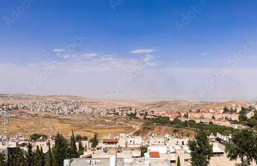 Jerusalem Pisgat Zeev settlement and neighborhood in East Jerusalem.