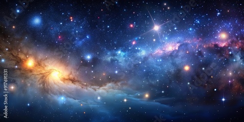 Dark cosmic starry sky background, space, universe, night, galaxy, celestial, astronomy, stars, milky way, nebula, dark