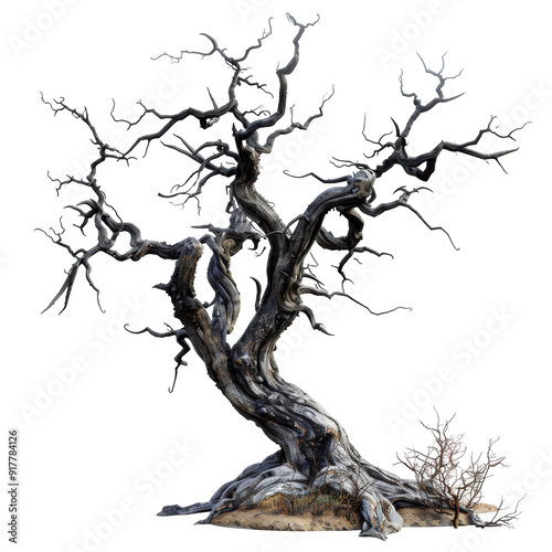 Dead Tree for Halloween Isolated on Transparent or White Background, PNG