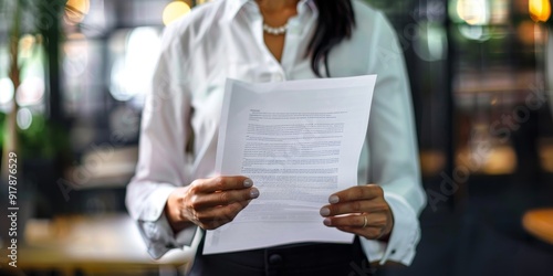 A professional holding a policy document with a thoughtful look, surrounded by office decor, representing the critical evaluation and management of essential business agreements