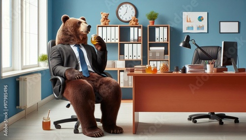 a bear in the office will eat honey, it represents laziness and unproductive employees