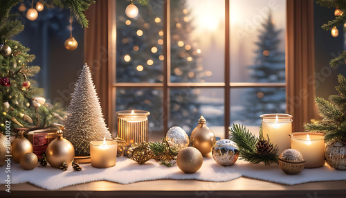 beautiful christmas composition evoking holiday spirit festive elements