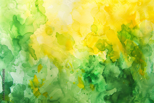 Abstract green-yellow watercolor for background.