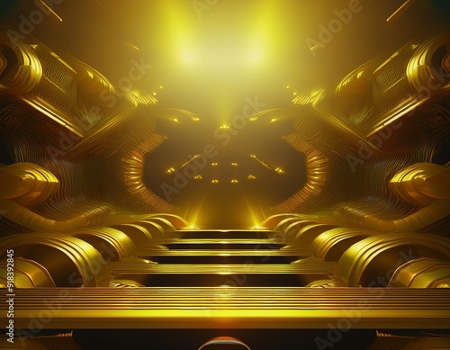 Round cubic gold 3d wallpaper