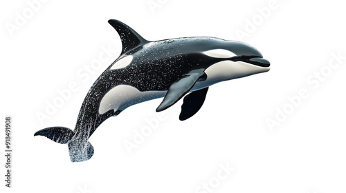 Orca Jumping Isolated on a Transparent Background