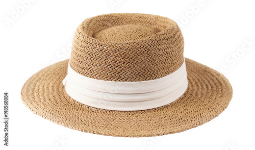 Straw hat isolated on white background, clipping path