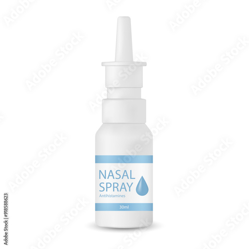 Medicine bottle, nasal spray. Container for medicine and hygiene mockup