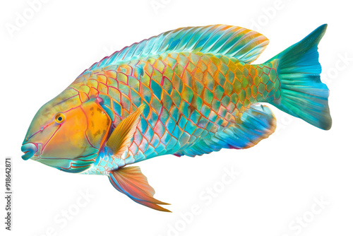 Colorful Parrotfish with Scales and Fins