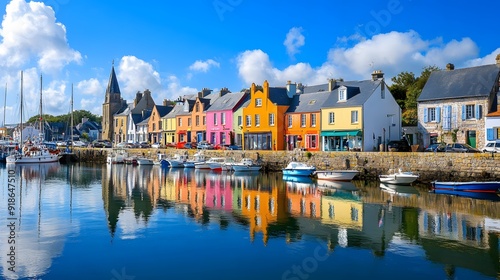 Colorful harbor of La Trinité sur Mer in Brittany, Morbihan