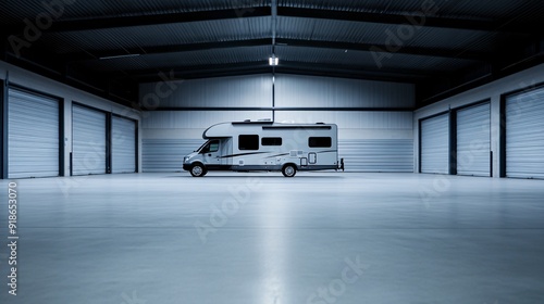 RV in a Modern Storage Facility