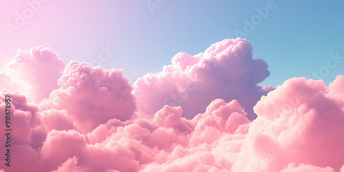 Dreamy Pink Clouds: A cloudy sky filled with cotton candy pink clouds