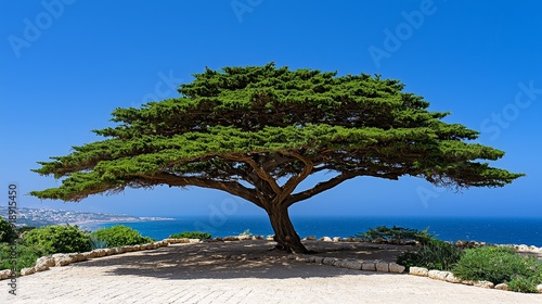 Ancient cedar of Lebanon, biblical tree, wide spread