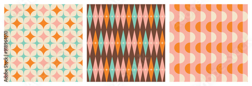 50s Mid Century Modern Seamless Pattern Bundle