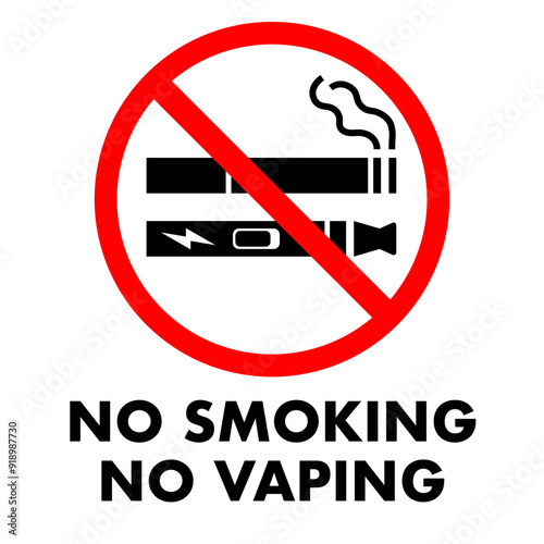 No smoking no vaping prohibition sign isolated on white background vector