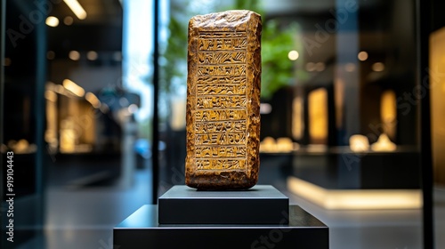 Ancient Sumerian cuneiform tablet, early writing system